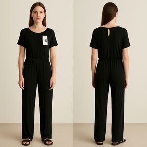 Hazel Blues Size XL Casual Black Jumpsuit Comfort Contemporary Minimalist NEW